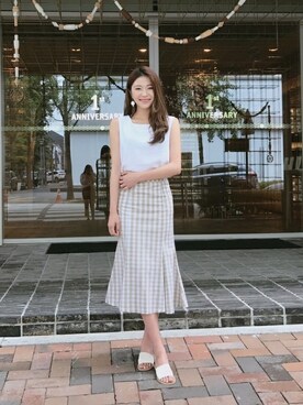 「FLYMODEL（フライモデル）のアイテム（スカート）」を使った、FLYMODELさん（レディース・167cm）の夏コーディネート