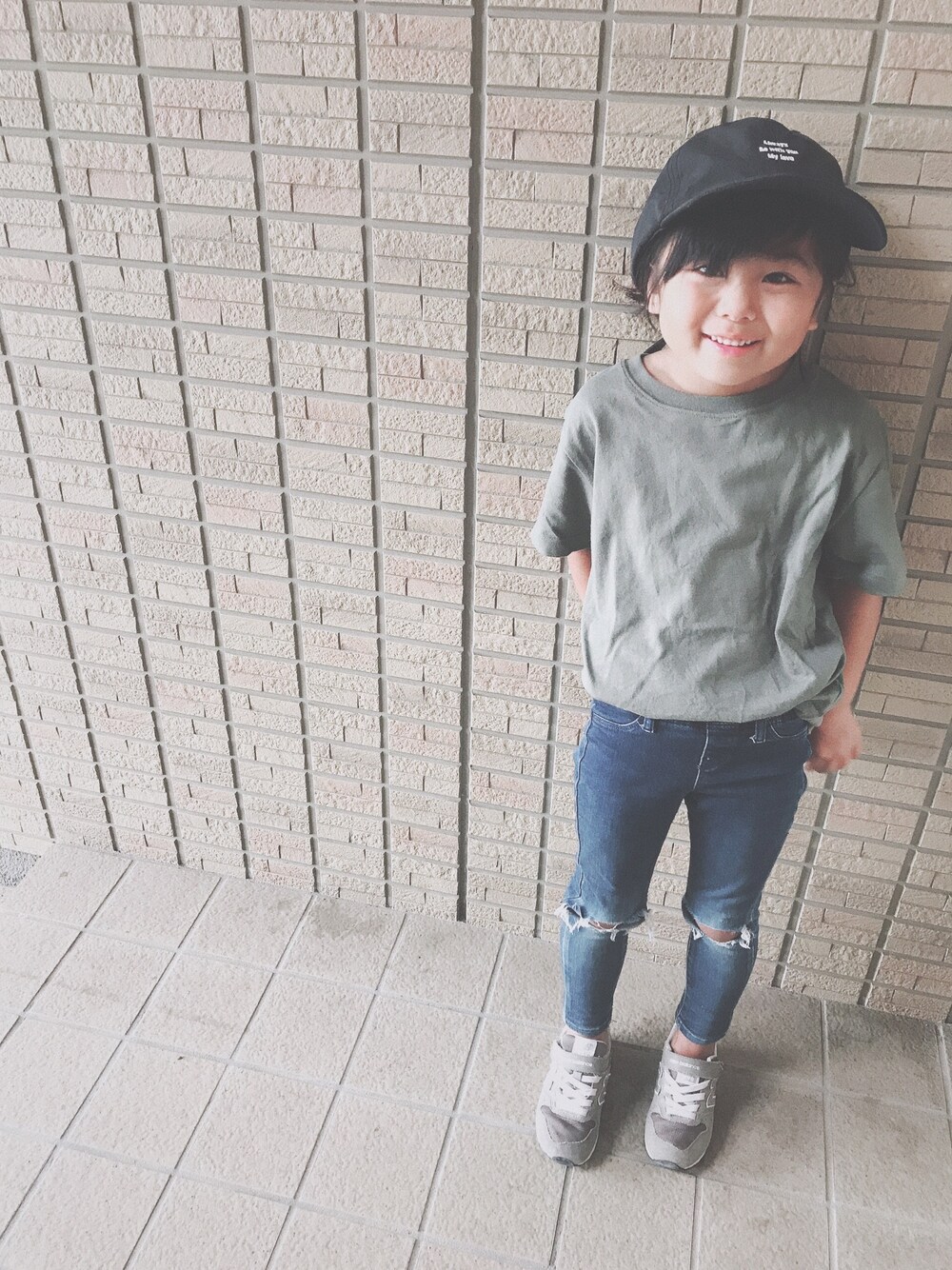 「GUのアイテム（Tシャツ/カットソー、グリーン系）」を使った、sera♥︎ さん（キッズ・92cm）の夏コーディネートの1枚目の写真