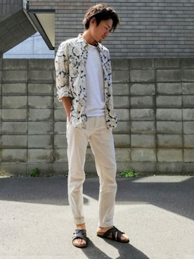「jiggys shop（ジギーズショップ）のアイテム（シューズ）」を使った、しょうさん（メンズ・174cm）の春コーディネート