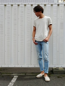 「アイテム（スリッポン）」を使った、しょうさん（メンズ・174cm・20代）の夏コーディネート