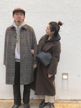 「BEAUTY&YOUTH UNITED ARROWS」｜「アイテム（ステンカラーコート）」を使った、a ya me、 さん（レディース・153cm）の冬コーディネート