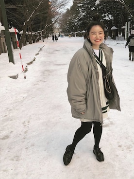 「level7」｜「アイテム（バッグ）」を使った、a ya me、 さん（レディース・153cm）の冬コーディネート