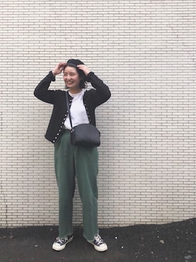 「agnes b.（アニエスベー）のM001 CARDIGAN カーディガンプレッション（カーディガン/ボレロ）」を使った、a ya me、 さん（レディース・153cm）の夏コーディネート