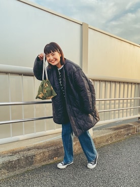 「agnes b.（アニエスベー）のM001 CARDIGAN カーディガンプレッション（カーディガン/ボレロ）」を使った、a ya me、 さん（レディース・153cm）の冬コーディネート