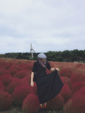 「MONKI（モンキ）のアイテム（Tシャツ/カットソー）」を使った、キオンデイさん（レディース・158cm）の秋コーディネート