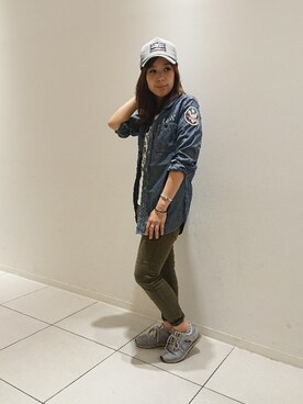 「TYPE BLUE（タイプブルー）のアイテム（トップス）」を使った、kinukaさん（レディース・157cm）の夏コーディネート