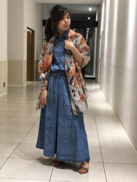 「新作」｜「アイテム（シャツワンピース）」を使った、kinukaさん（レディース・157cm）の春コーディネート