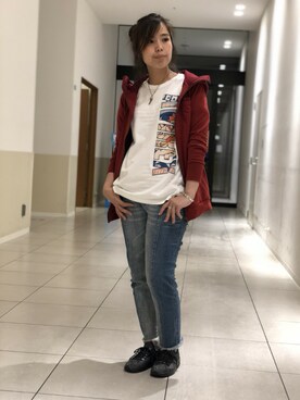 「TYPE BLUE（タイプブルー）のアイテム（パンツ）」を使った、kinukaさん（レディース・157cm）の夏コーディネート