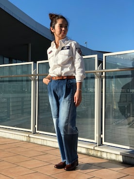 「AVIREX（アヴィレックス）のアイテム（ブーツ）」を使った、kinukaさん（レディース・157cm）の夏コーディネート