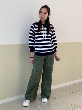 「マリン」｜「アイテム（その他シューズ）」を使った、kinukaさん（レディース・157cm）の春コーディネート