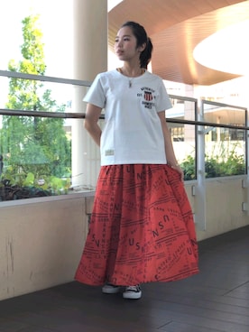 「AVIREX（アヴィレックス）のアイテム」を使った、kinukaさん（レディース・157cm）の夏コーディネート