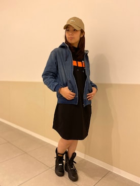 「AVIREX（アヴィレックス）のアイテム（ブーツ）」を使った、kinukaさん（レディース・157cm）の冬コーディネート