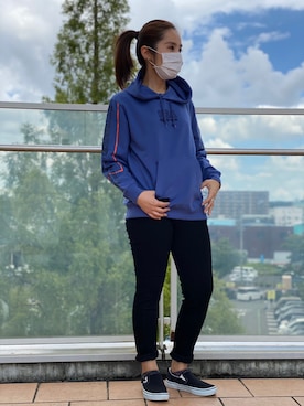 「ブルー×ブラック」｜kinukaさん（レディース・157cm）の夏コーディネート