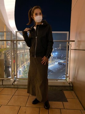 「新作」｜「アイテム（ライダースジャケット）」を使った、kinukaさん（レディース・157cm）の秋コーディネート