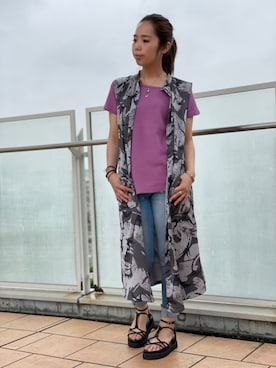 「AVIREX（アヴィレックス）のアイテム（シャツワンピース）」を使った、kinukaさん（レディース・157cm）の春コーディネート