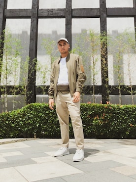 「oversize」｜「アイテム（MA-1）」を使った、jikkopuzonさん（メンズ・180cm）の秋コーディネート