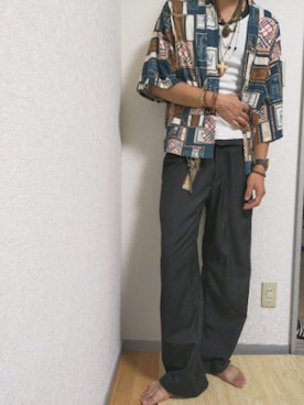 「DOLCE&GABBANA（ドルチェアンドガッバーナ）のアイテム（財布/小物）」を使った、ゆう【相互フォロー】さん（メンズ・184cm）の夏コーディネート