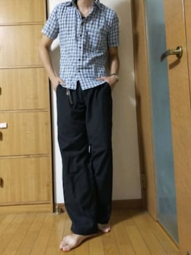 「jiggys shop（ジギーズショップ）のアイテム（スラックス）」を使った、ゆう【相互フォロー】さん（メンズ・184cm）の夏コーディネート