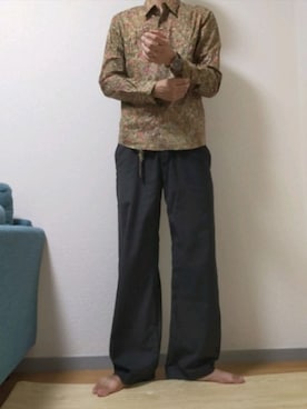 「jiggys shop（ジギーズショップ）のアイテム（スラックス）」を使った、ゆう【相互フォロー】さん（メンズ・184cm）の秋コーディネート