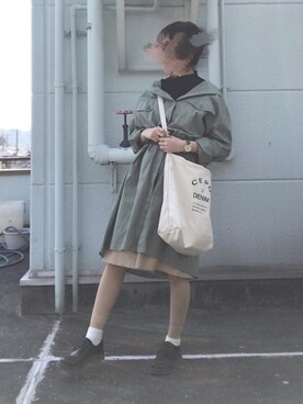 「cepo（セポ）のフリルメローロングスリーブ（Tシャツ/カットソー、ブラック系）」を使った、 か  ず  さん（レディース・163cm）の春コーディネート