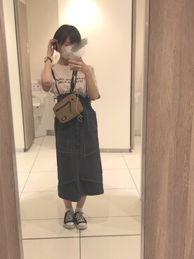 「Kastane（カスタネ）のアイテム（スカート、ブラック系）」を使った、 か  ず  さん（レディース・163cm）の夏コーディネート