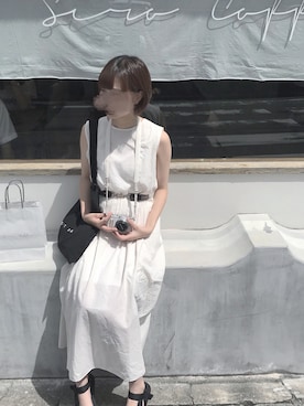 「66girls（ユクユクガールズ）のアイテム（ワンピース、ホワイト系）」を使った、 か  ず  さん（レディース・163cm）の秋コーディネート