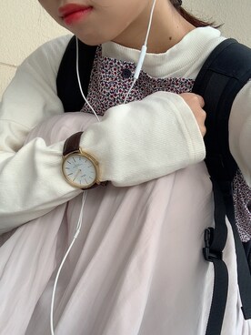 「Kastane（カスタネ）の花柄スクエアビスチェ（タンクトップ、レッド系）」を使った、 か  ず  さん（レディース・163cm）の秋コーディネート