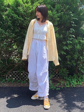 「黄色コーデ」｜「アイテム（その他トップス）」を使った、CHAKIさん（レディース・174cm）の夏コーディネート
