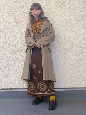 「古着好きな人と繋がりたい」｜「アイテム（キャミソール）」を使った、CHAKIさん（レディース・174cm）の冬コーディネート
