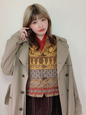 「古着女子」｜「アイテム（トレンチコート）」を使った、CHAKIさん（レディース・175cm）の春コーディネート