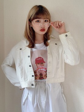 「GOGOSING（ゴゴシング）のアイテム（Tシャツ/カットソー）」を使った、CHAKIさん（レディース・175cm）の春コーディネート