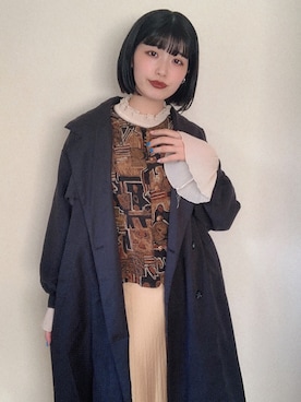 「kutir（クティール）のアイテム（トレンチコート）」を使った、CHAKIさん（レディース・175cm）の冬コーディネート