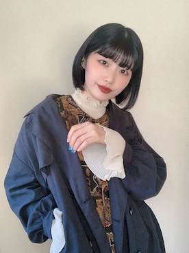 「kutir（クティール）のアイテム（トレンチコート）」を使った、CHAKIさん（レディース・175cm）の冬コーディネート