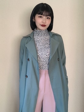 「カラーコート」｜「アイテム（トレンチコート）」を使った、CHAKIさん（レディース・175cm）の春コーディネート