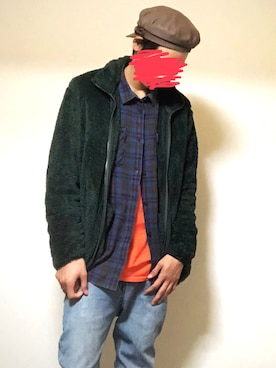 「BRIXTON（ブリクストン）のアイテム（キャスケット）」を使った、Rhynさん（メンズ・174cm）の秋コーディネート