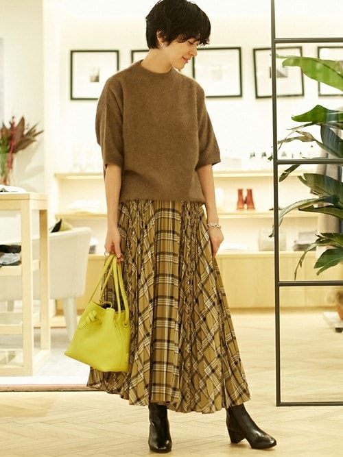 BALLSEY（ボールジィ）の「ボイルチェックプリーツ アシンメトリー  