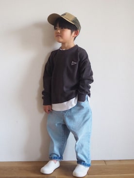 「ヒラキ（ヒラキ）のアイテム（スリッポン）」を使った、aratanさん（キッズ・90cm）の春コーディネート