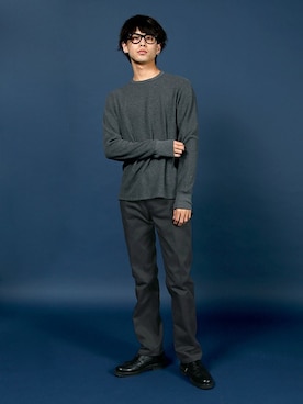 「The DUFFER of ST.GEORGE（ザダファーオブセントジョージ）のアイテム（スラックス）」を使った、SHINさん（メンズ・180cm）の秋コーディネート