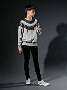 「The DUFFER of ST.GEORGE（ザダファーオブセントジョージ）のアイテム（シューズ）」を使った、SHINさん（メンズ・180cm）の冬コーディネート