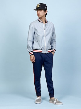 「The DUFFER of ST.GEORGE（ザダファーオブセントジョージ）のアイテム（ブルゾン）」を使った、SHINさん（メンズ・180cm）の春コーディネート