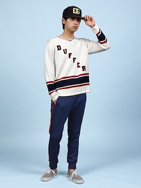 「The DUFFER of ST.GEORGE（ザダファーオブセントジョージ）のアイテム（キャップ）」を使った、SHINさん（メンズ・180cm）の春コーディネート