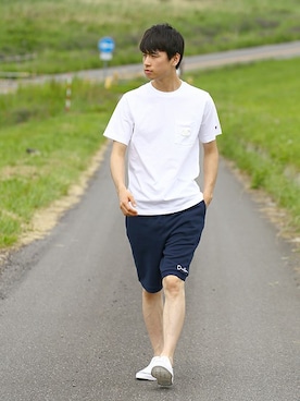 「Champion」｜SHINさん（メンズ・180cm）の夏コーディネート