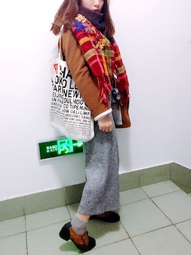 「stradivarius（ストラディバリウス）のアイテム（ピーコート）」を使った、pepper...さん（レディース・156cm）の春コーディネート