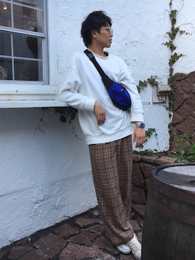 「adidas（アディダス）のアイテム（スウェット、ホワイト系）」を使った、ひろさん（メンズ・177cm）の春コーディネート
