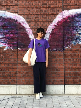 「CONVERSE（コンバース）のアイテム（スニーカー、ホワイト系）」を使った、ひろさん（メンズ・177cm）の夏コーディネート
