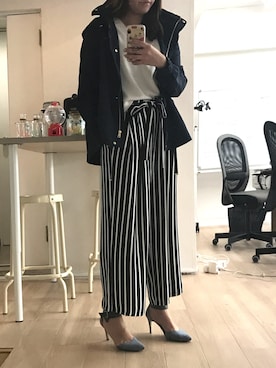 「ナイロンパーカー」｜「アイテム（パンプス）」を使った、ikumiさん（レディース・160cm）の春コーディネート