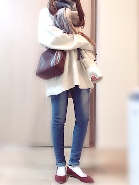 「白ソックス」｜Y Y Yさん（レディース・153cm）の冬コーディネート