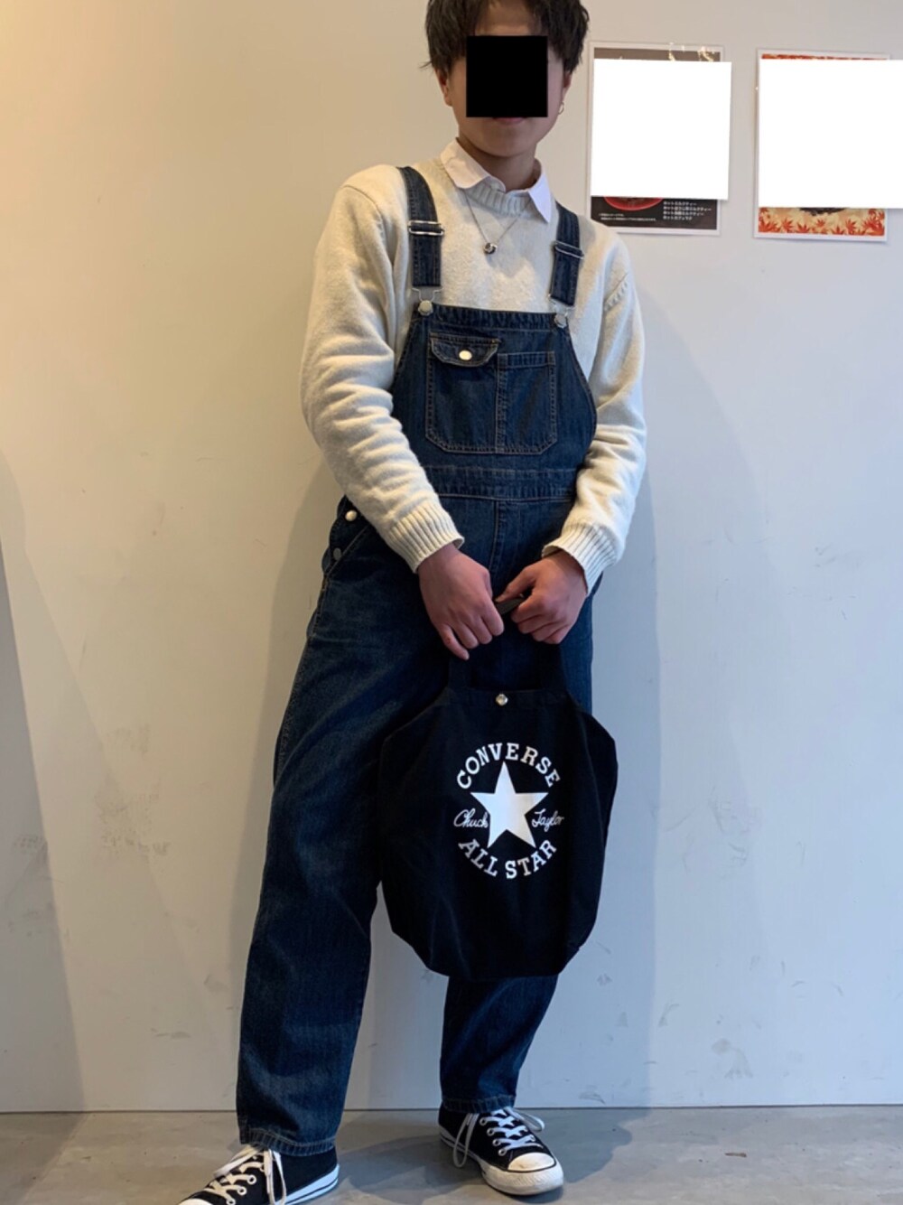 「WEGOのWEGO/ストレッチブロードシャツ（シャツ/ブラウス、ホワイト系）」を使った、mitsuhiro1633さん（メンズ・167cm）の冬コーディネートの1枚目の写真