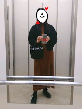 「アイテム（ドレス、ブラウン系）」を使った、nyanmegさん（レディース・163cm）の冬コーディネート