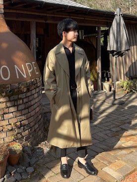 「春カラー」｜「アイテム（トレンチコート）」を使った、ぴろさん（メンズ・174cm）の春コーディネート